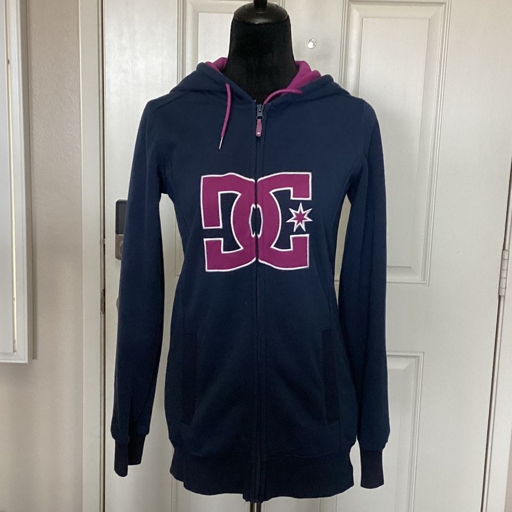 DC Women's Blue and Purple Zip-Up Hoodie